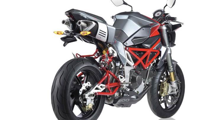 Bimota DB6 Delirio Side Back Pose In Grey And White Background